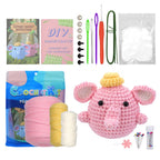 Elephant Crochet Kit for Beginners Learn to Crochet Set Elephant Crochet Animal Kits Knitting Kit Starter Supplies for Adults