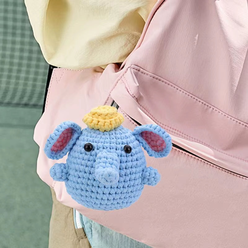 Elephant Crochet Kit for Beginners Learn to Crochet Set Elephant Crochet Animal Kits Knitting Kit Starter Supplies for Adults
