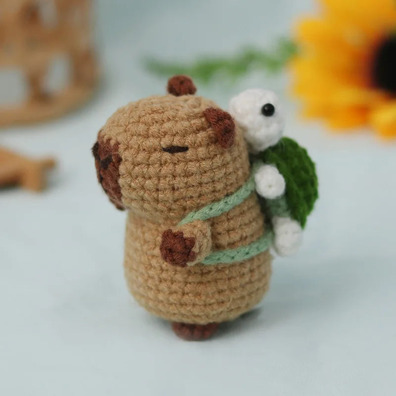 Capybara Crochet Kit, Cute Animal Crochet Kit Set, Christmas Gift, Crochet Kit for Beginners, Crochet Kit for Craft Lovers