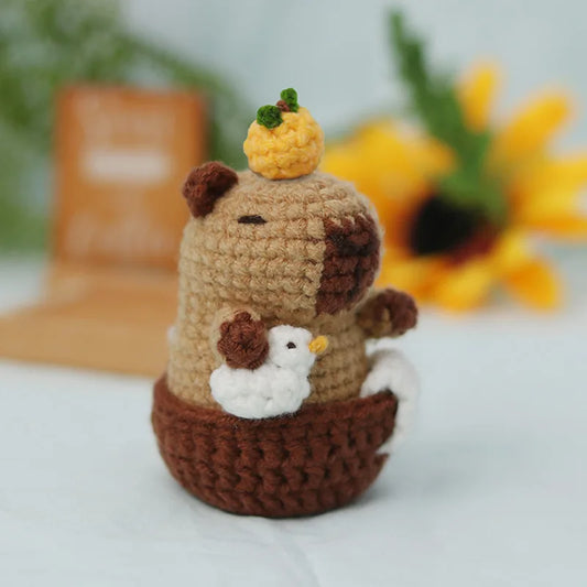 Capybara Crochet Kit, Cute Animal Crochet Kit Set, Christmas Gift, Crochet Kit for Beginners, Crochet Kit for Craft Lovers