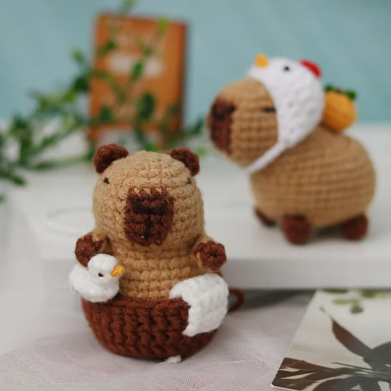 Capybara Crochet Kit, Cute Animal Crochet Kit Set, Christmas Gift, Crochet Kit for Beginners, Crochet Kit for Craft Lovers