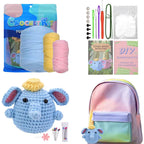 Elephant Crochet Kit for Beginners Learn to Crochet Set Elephant Crochet Animal Kits Knitting Kit Starter Supplies for Adults