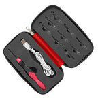9 in 1 Light up Crochet Hook Set USB Rechargeable Ergonomic Crochet Hooks LED Lighted Knitting Hook Tools with Crochet Hook Case